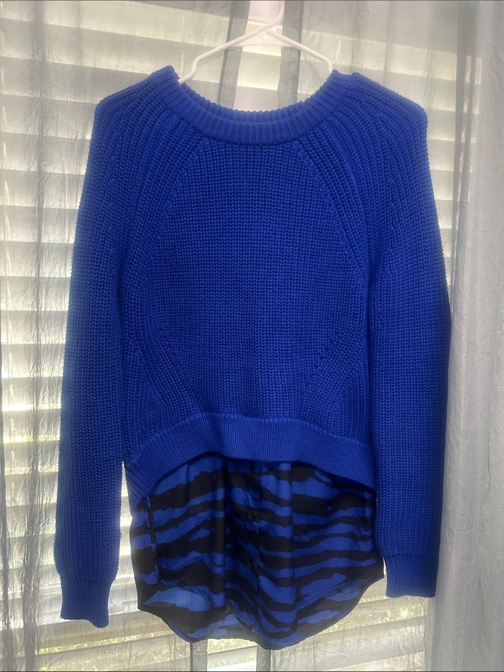 Michael Kors Knit Sweater with Printed Hem